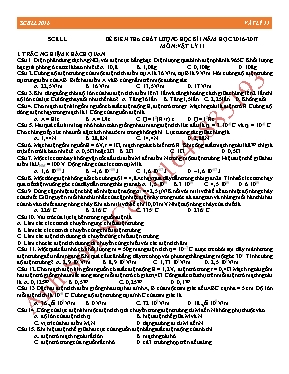 Đề kiểm tra chất lượng học kì I Vật lí lớp 11 - Năm học 2016-2017